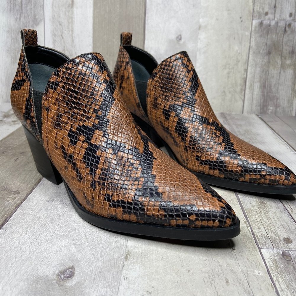 MArc Fisher Dalaran Snakeskin Embossed Booties